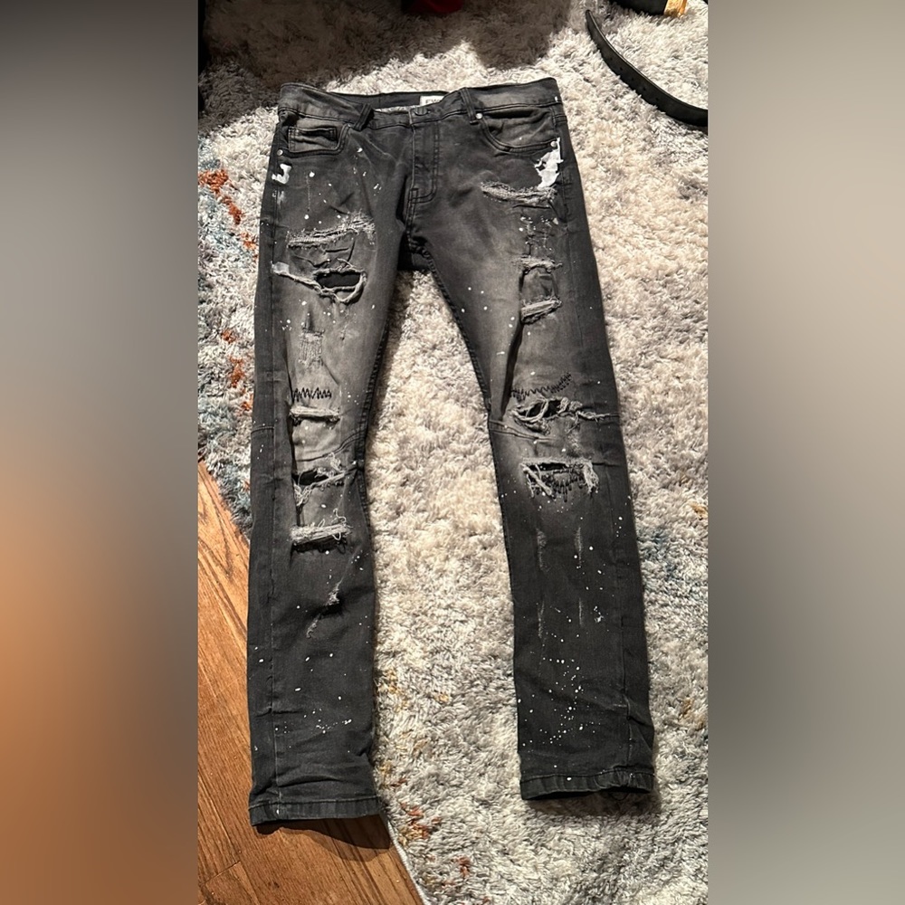 Black Distressed FWRD Jeans